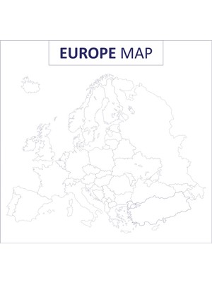 Zero Land Statik Kağıt Renksiz Dilsiz Avrupa Haritası 150  cm   x  156  cm  11