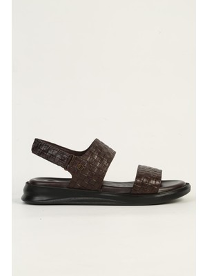Pierre Cardin Hakiki Deri Kahve Erkek Sandalet PC-7334
