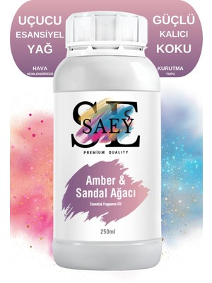 Saey Amber Sandal Ağacı Esansiyel Uçucu Koku Yağ Buhurdanlık Yağı Difüzör Esansı Hobi Esans 250ml