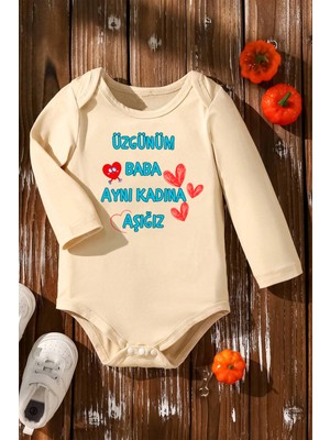 %100 Pamuk Aynı Kadına Aşığız Baskılı Zıbın & Body