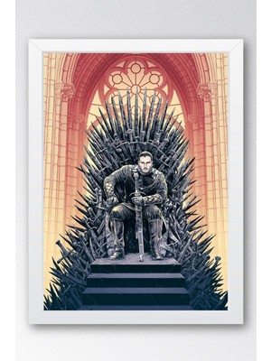 Satürn Design Game Of Thrones Iron Throne Çerçeveli Tablo - Taht Oyunları Dizi Posteri Tablo