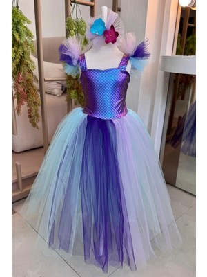 Turuncu Gardrop Kız Çocuk Deniz Kızı Kostümü