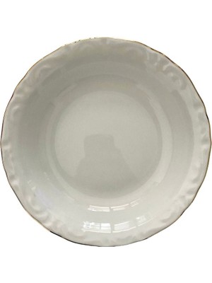 Porland Beyaz 6'lı Altın Yaldızlı Porselen Çukur Tabak 16 cm Dayanıklı Malzeme ile Kolay Temizlik