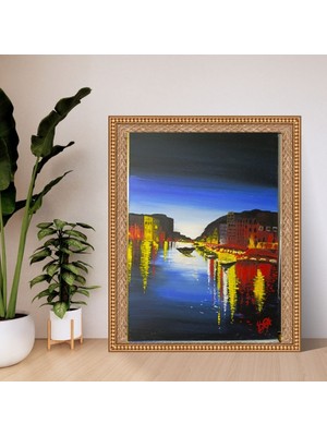 El Yapımı 70 x 50 cm Boyutunda Akrilik Boya ile Yapılmış El Yapımı Imzalı Tablo