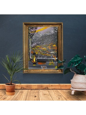 El Yapımı 70 x 50 cm Boyutunda Akrilik Boya ile Yapılmış El Yapımı Imzalı Tablo