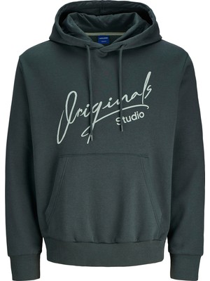 Jack & Jones Originals Jorsignature Pamuklu Relaxed Fit Kapüşonlu Baskılı Sweat Erkek Sweat 12281990