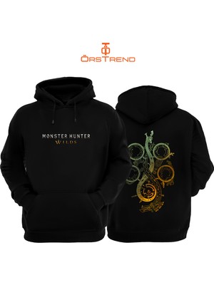 Monster Hunter Wilds Baskılı Unisex Kapşonlu Sweatshirt