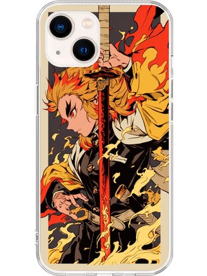 Dali Design Apple iPhone 13 Uyumlu Şeffaf Kılıf Demon Slayer Tasarımlı 3