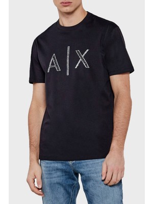 Armani Exchange Armani Exchage Taşlı  Pamuk Regular Fit Bisiklet Yaka T Shirt Erkek T Shirt XM000325 AF10364 UB101