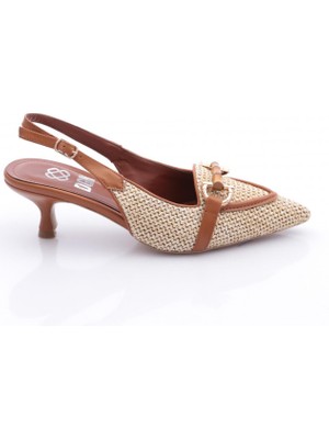 DGN 5850 Kadin Aksesuarli Sivri Burun Topuklu Ayakkabi