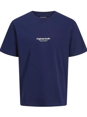 Jack & Jones Jorvesterbro Tee Ss Crew Neck Noos Lacivert-1