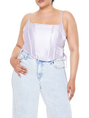 Plus Size Bağlama Detaylı Korse