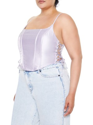 Plus Size Bağlama Detaylı Korse