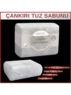 Hanzade Bitkisel Çankırı Tuz Sabunu 300-350 gr Zengin Mineralli Doğal Saf Çankırı Kaya Tuzu Sabunu