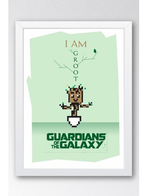 Guardians Of The Galaxy Groot Çerçeveli Tablo - Galaksinin Koruyucuları Film Posteri Tablo