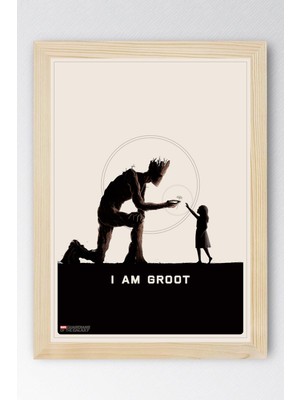 Guardians Of The Galaxy Groot Çerçeveli Tablo - Galaksinin Koruyucuları Film Posteri Tablo