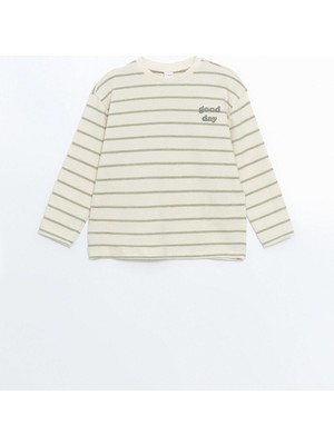 Lcw Kids Bisiklet Yaka Çizgili Erkek Çocuk Tişört