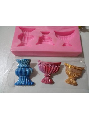 Ipek Hobi 3'lü Vazo Kokulu Taş Kalıbı