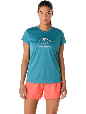 Asics Fujitrail Logo Ss Top Kadın Mavi Kısa Kollu Tshirt 2012C971-425