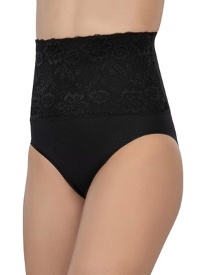 Beruflic Siyah Emay 2090 Önü Dantelli Yüksek Bel Slip Korse