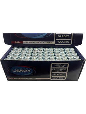 Uskey Aaa Pil 60'lı Paket Ince Kalem Pil, Kumanda Pili