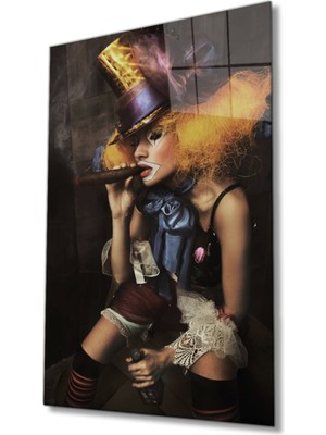 Kadın Joker Tablo Cam Tablo, Ev ve Ofis Duvar Dekoru