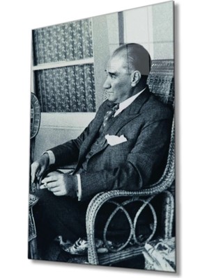 Atatürk Portresi Cam Tablo, Ev ve Ofis Duvar Dekoru,