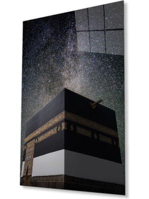 Marsilyan Kabe Kutsal Topraklar Dini I?slami Cam Tablo Ev ve Ofis Duvar Dekoru  Büyük Tablo 4 mm Cam