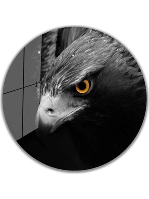 Marsilyan Kartal Yuvarlak Cam Tablo 4mm Dayanıklı Temperli Cam