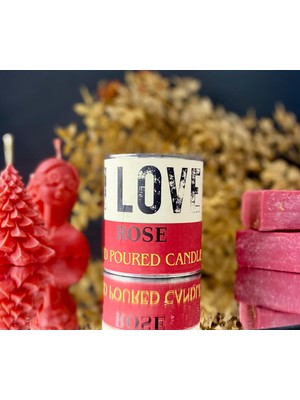 Stworkshop I Love Rose: Gül Kokulu Dekoratif  Özel Tasarım Doğal Vegan Soya Wax  Mum 250GR.