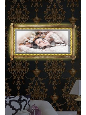 Marsilyan Soyut LED Işıklı Rustik Kanvas Tablo K