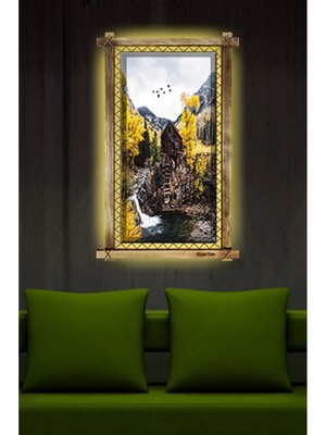 Marsilyan Manzara  LED Işıklı Rustik Kanvas Tablo B