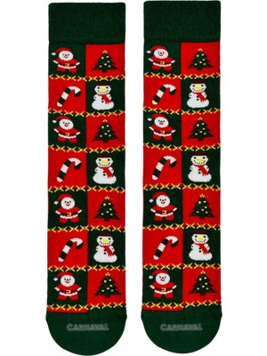 Çoklu Yılbaşı Temalı Renkli Soket Çorap