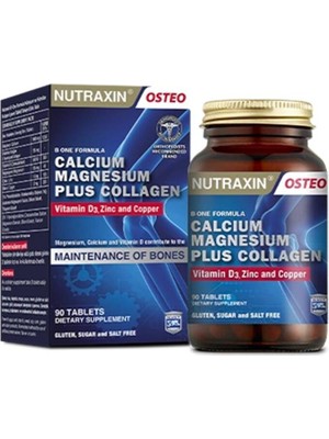 Nutraxin B-One Formula 90 Tablet Tip 1 Kolajen, Kalsiyum, D Vitamini, Magnezyum, Çinko, Bakır İçeren Takviye Edici Gıda.