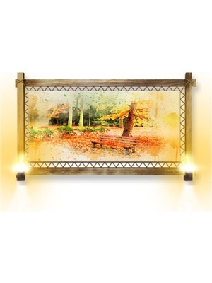 Marsilyan Rustik Işıklı Bank Kanvas Rustik Tablo B