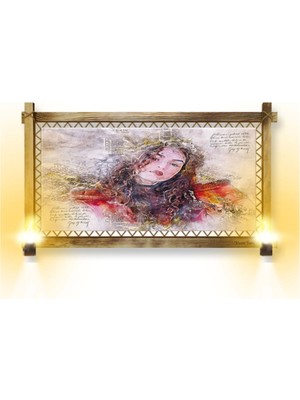 Rustik Işıklı Soyut Kanvas Rustik Tablo K