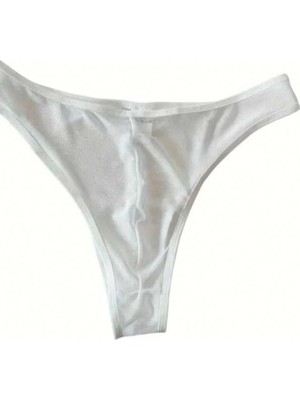 Erkek Biyeli Beyaz Transparan Brazillian Slip