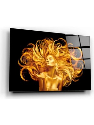 Altın Saçlar Cam Tablo