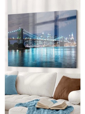 Marsilyan Deniz ve Köprü | Şehir Temalı Cam Tablo | 50 x 70  cm