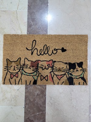 Koko Paspas Home Hello Kediler 35X60CM Merhaba Kedi Sever Kapı 1 Adet