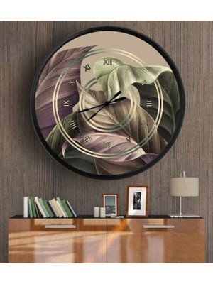 Marsilyan Dekoratif 3D Baskı Yuvarlak Duvar Saati-56