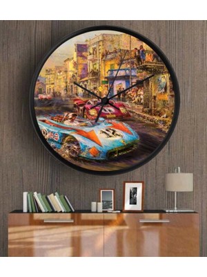 Marsilyan Dekoratif 3D Baskı Yuvarlak Duvar Saati-26