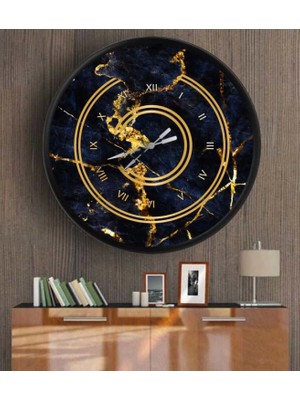 Dekoratif 3D Baskı Yuvarlak Duvar Saati-75