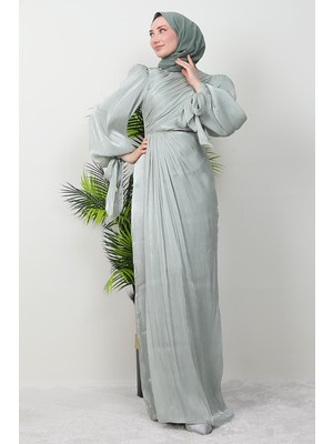 Giza Store Idil Tesettür Abiye Açık Mint
