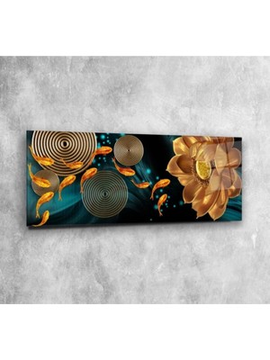 Gold Balıklar Panoramik Cam Tablo