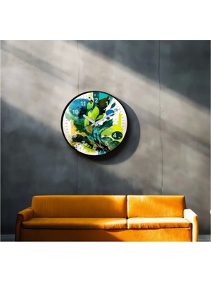 Dekoratif 3D Baskı Geometrik Desen Yuvarlak Duvar Saati -13