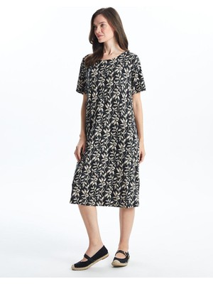 Lcw Grace Bisiklet Yaka Çiçekli Kadın Elbise