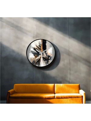 Dekoratif 3D Baskı Geometrik Desen Yuvarlak Duvar Saati -66