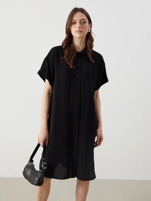 Lcw Comfort Düz Oversize Kadın Gömlek Elbise