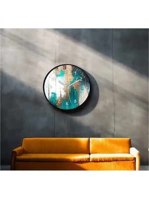 Dekoratif 3D Baskı Geometrik Desen Yuvarlak Duvar Saati -111